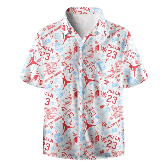 UniJames The Lord Is My Shepherd PSALM Christian Hawaiian Shirt