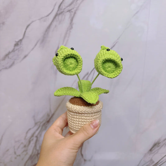 UniJames Handmade Plants vs Zombies Series, Crochet Potted Plant, Hand-Knitted Zombie
