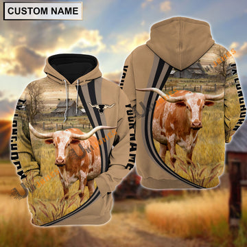 Uni Texas Longhorn Grey Farming Personalized Name Hoodie