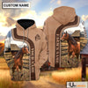 Uni Personalized Name Horse Light Brown Hoodie