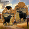 Uni Personalized Name Black Angus Brown Pattern 3D Hoodie