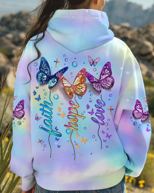 Faith Hope Love Butterfly Women's All Over Print Shirt - Yhlt3112242