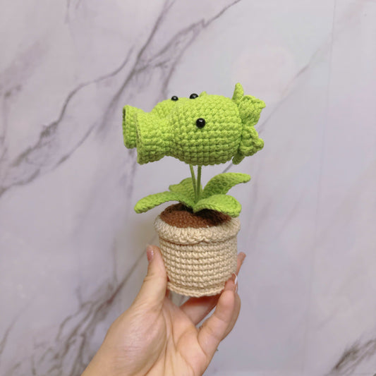 UniJames Handmade Plants vs Zombies Series, Crochet Potted Plant, Hand-Knitted Zombie