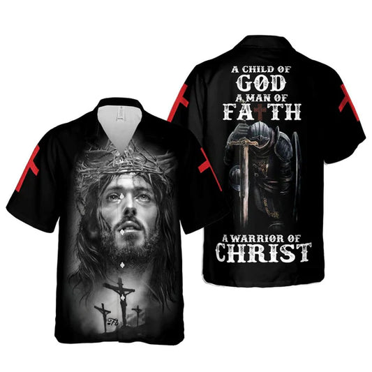 UniJames A Warrior Of Christ Hawaiian Shirts - Religious Hawaiian Shirts - Hawaiian Christian For Men Women