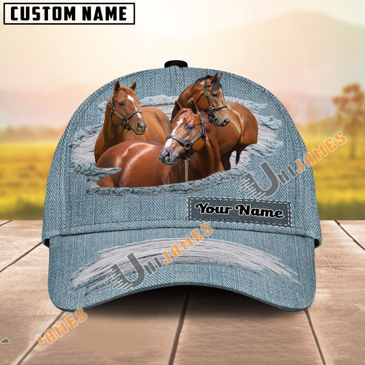 Unijames Thoroughbred Scratch Jeans Pattern Personalized Name Cap