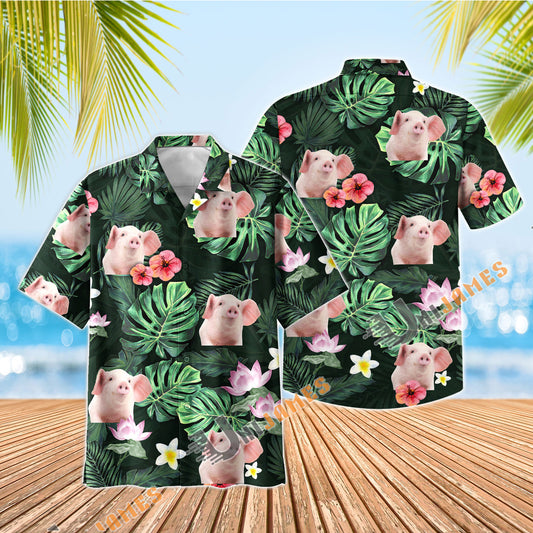 UniJames Pig Summer Stay Cool Hawaiian Shirt