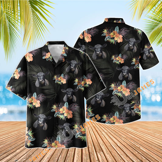 UniJames Black Angus Black Aloha Hawaiian Shirt