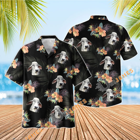 UniJames Brahman Black Aloha Hawaiian Shirt