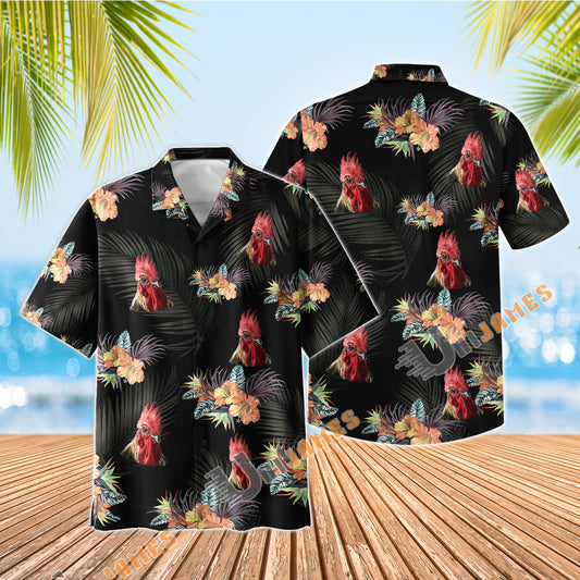 UniJames Chicken Black Aloha Hawaiian Shirt