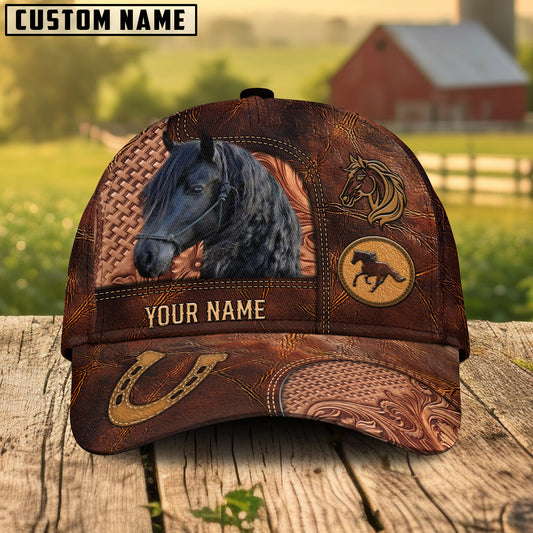 Unijames Friesian Dark Brown Craving Personalized Name Cap
