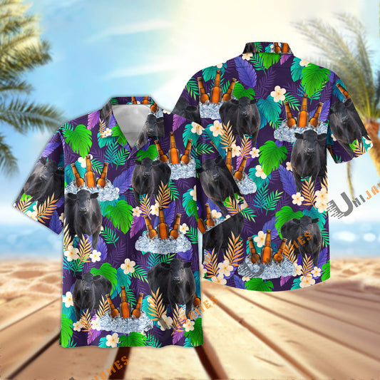 UniJames Black Angus Beer Summer Time Hawaiian Shirt