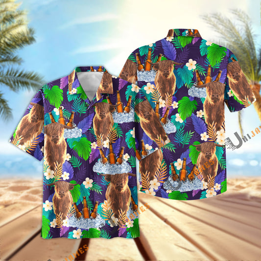 UniJames Highland Beer Summer Time Hawaiian Shirt