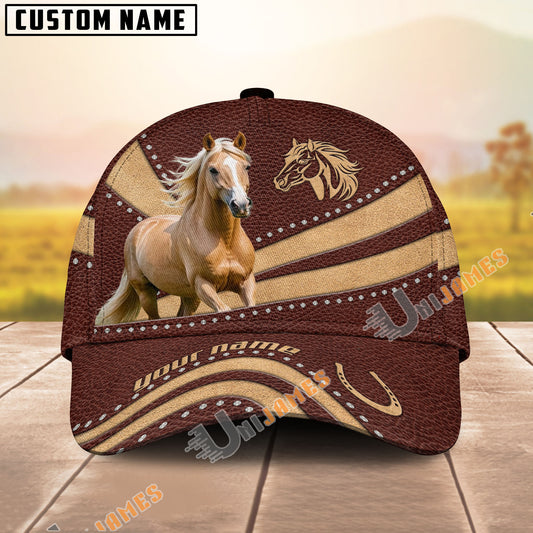 Unijames Palomino Brown Leather Dot Pattern Personalized Name Cap