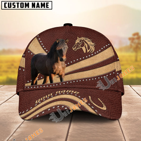 Unijames Morgan Brown Leather Dot Pattern Personalized Name Cap