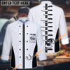 Unijames Center Line Multicolor Option Custom Name Long Sleeve Chef Jacket (4 Colors)