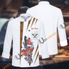 Unijames Color Spike Pattern Multicolor Option Custom Name Long Sleeve Chef Jacket (4 Colors)