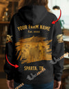 Uni Personalized Name & Farm Name Black Cattle Hoodie