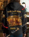Uni Personalized Name & Farm Name Black Cattle Hoodie