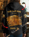 Uni Personalized Name & Farm Name Black Cattle Hoodie