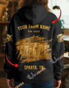 Uni Personalized Name & Farm Name Black Cattle Hoodie