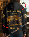 Uni Personalized Name & Farm Name Black Cattle Hoodie