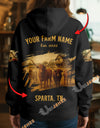 Uni Personalized Name & Farm Name Black Cattle Hoodie