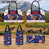 Unijames Hackney America Lover Custom Name 3D Leather Handbag