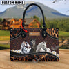 Unijames Appaloosa Happiness Sunflower Custom Name 3D Leather Handbag