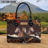 Unijames Warmblood Happiness Sunflower Custom Name 3D Leather Handbag