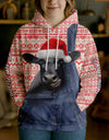 Uni Personalized Name & Farm Name Merry Christmas Cow Hoodie