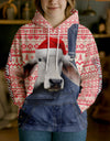 Uni Personalized Name & Farm Name Merry Christmas Cow Hoodie