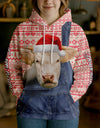 Uni Personalized Name & Farm Name Merry Christmas Cow Hoodie