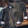Unijames Maori Pattern Multicolor Option Custom Name Long Sleeve Chef Jacket (4 Colors)