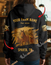 Uni Personalized Name & Farm Name Black Cattle Hoodie