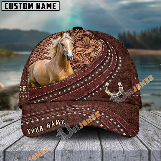 Unijames Palomino Carving Leather Pattern Personalized Name Cap