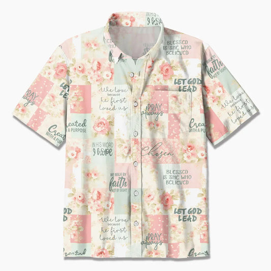 UniJames Bible Verse Flower Christian Hawaiian Shirt
