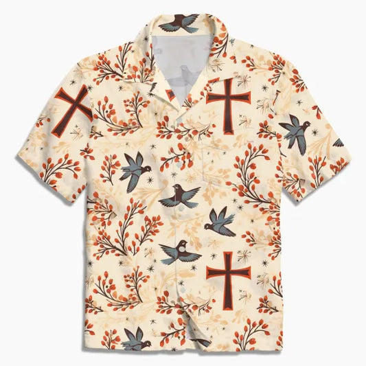 UniJames Bird Cross Boho Christian Hawaiian Shirt