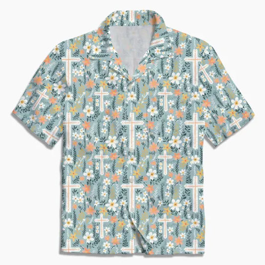 UniJames Boho Flower Cross Christian Hawaiian Shirt