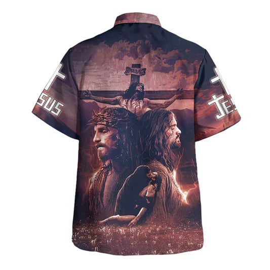 UniJames Cross Eagle One Nation Under God Hawaiian Shirt - Christian Hawaiian Shirt - Religious Hawaiian Shirts