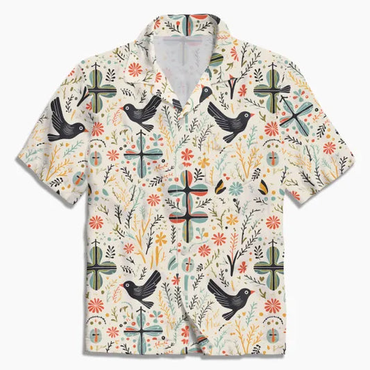 UniJames Dove Cross Boho Christian Hawaiian Shirt