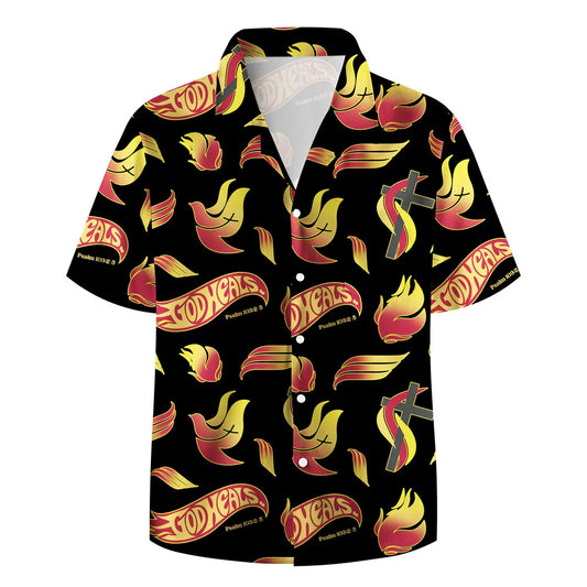 UniJames God Heals Black Christian Hawaiian Shirt