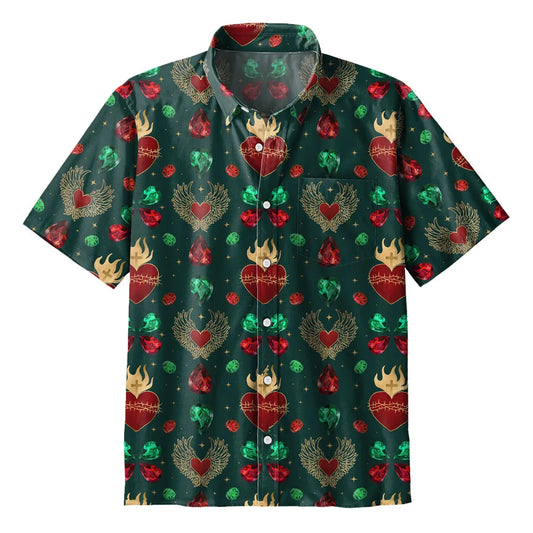 UniJames Gold Sacred Heart Christian Hawaiian Shirt