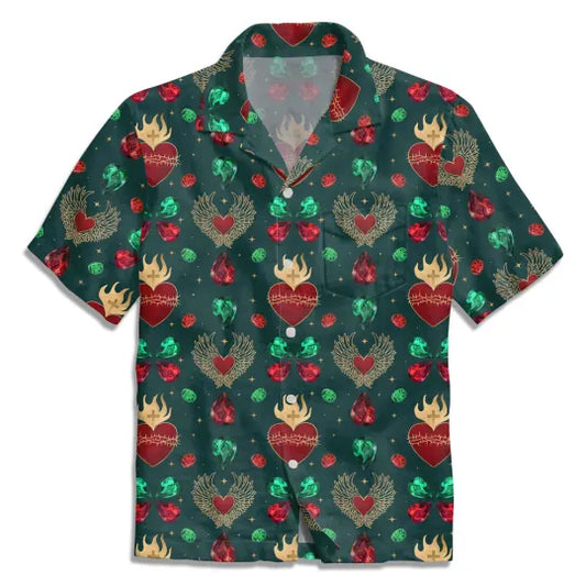 UniJames Gold Sacred Heart Christian Hawaiian Shirt