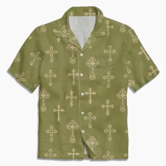 UniJames Green Cross Christian Hawaiian Shirt