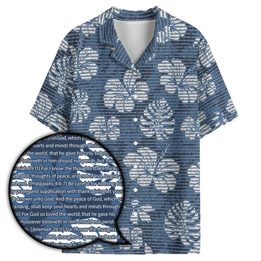 UniJames Hawaiian Shirt - Tropical Floral Scenic Pattern | Bible Verse & Scripture