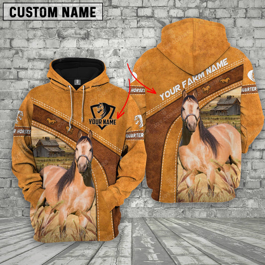 Uni Personalized Name Farm Quarter Horses Hoodie TT1