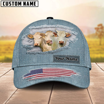 Uni Charolais Jeans Pattern Customized Name Cap