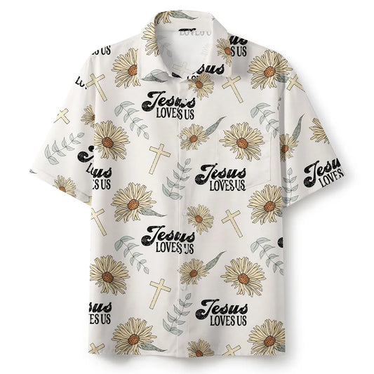 UniJames Jesus Loves Us Christian Hawaiian Shirt