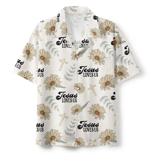UniJames Jesus Loves Us Christian Hawaiian Shirt