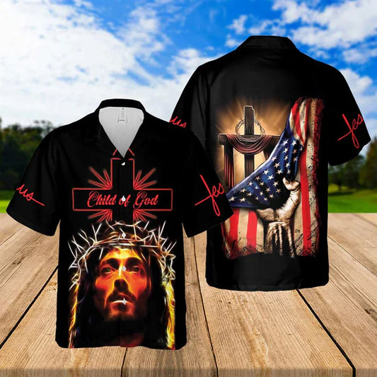 UniJames Jesus Child Of God Hawaiian Shirts - Religious Hawaiian Shirts - Hawaiian Christian For Men Women